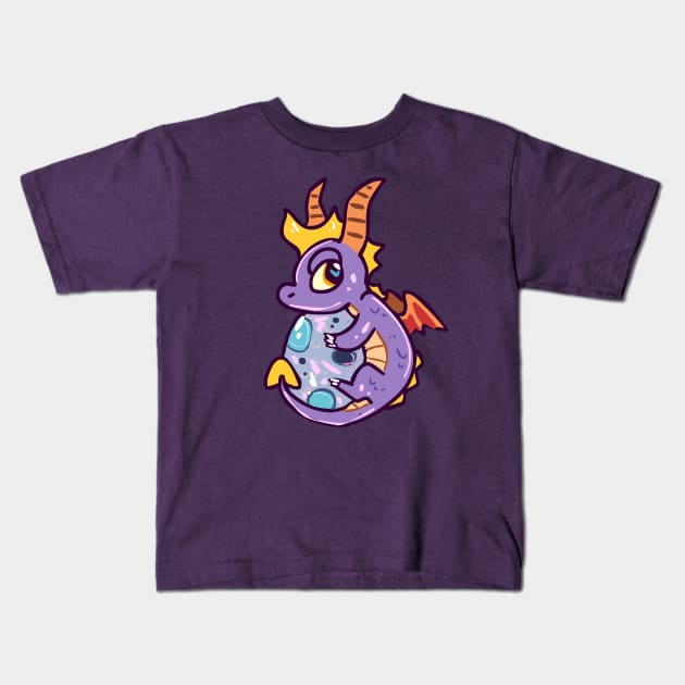 Spyro with Egg Kids T-Shirt by sky665